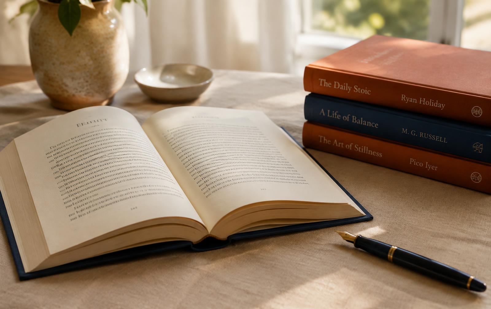 Libro abierto sobre un escritorio
